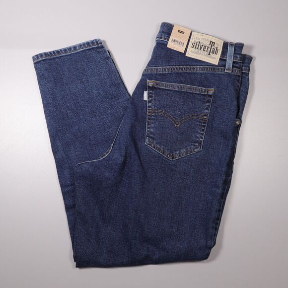 NWT Levi's SILVER TAB High Waisted Mom Jean Blue Denim High Rise Tapered 31x27 - Picture 2 of 10